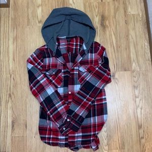 Button Up Flannel with Hood